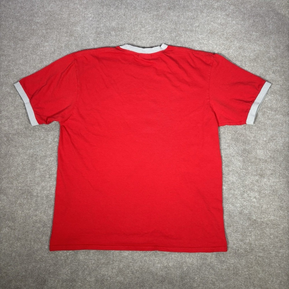Vintage Nike Ohio State Buckeyes T Shirt Mens L Red Ringer Center Swoosh Y2K - Picture 3 of 9